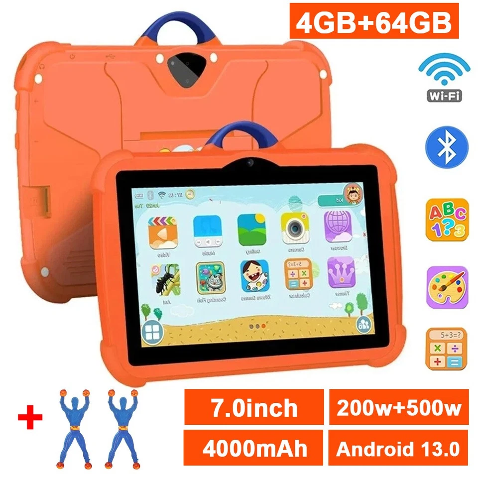 2025 Kids Tablet 7 Inch, Android, 8GB+256GB Storage, Bundle, WIFI, Free Case NEW - Image 2 of 4