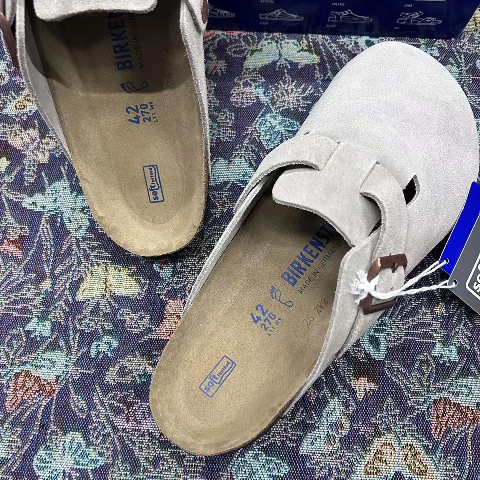 Birkenstock Boston Soft Footbed Taupe Suede Leather Unisex Shoes Size EU 37-45 - Image 3 of 4