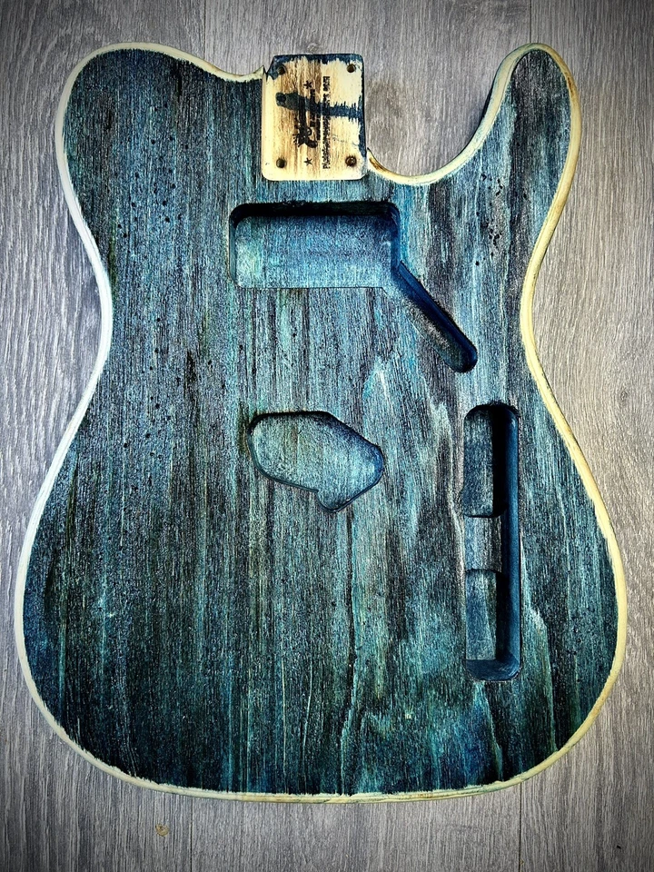 Turquoise Pistols Crown Barncaster TELE GUITAR BODY ONLY PARTCASTER USA MADE - Image 3 of 4