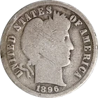 1896-P Barber Dime