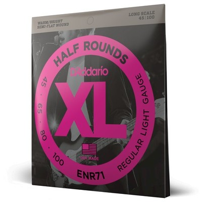 D'Addario ENR71 Halbrunde Bassgitarrensaiten, Regular Light, 45-100, lange Skalierung