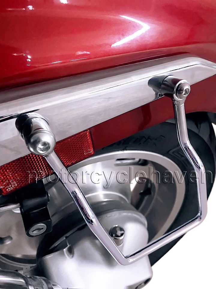 Soporte de alforja Honda VTX1300 VTX1800 C & F 2002-UP barra montaje cromado Foto 3 de 4