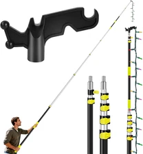 2.6-23 Ft Christmas Light Hanger Pole with Utility Hook, Telescoping Extension P