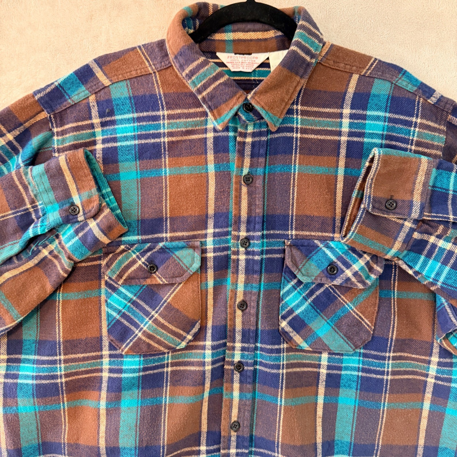 Vtg FROSTPROOF Plaid Flannel Shirt sz XXL