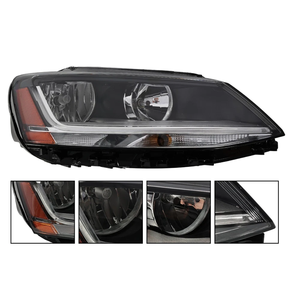 [Halogen] For 2017-2018 Volkswagen Jetta Sedan Passenger Headlight w/LED DRL RH - Image 3 of 4