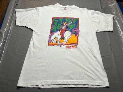 Vintage 90s CODE WEST COWBOY BOOTS T-Shirt XL 80s White Distressed