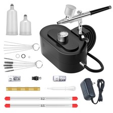 Airbrush Gun Kit With Air Compressor - Small Plug-in Dual-action Spray Paint ...