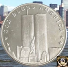 1oz .999 Fine Silver Round 9/11, God Bless America, Land Of The Free Twin Towers
