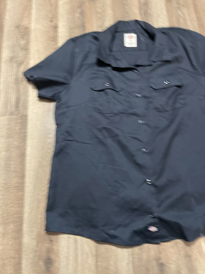 Camisa Dickies, Para Mujer Talla XL, Negra Manga Corta Camisa Abotonada Camisa de Trabajo Foto 3 de 4