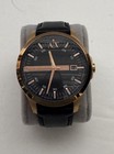 Armani Exchange Watch Men's Gold Black Dial Black Leather Strap AX2129 RARE — photo 3