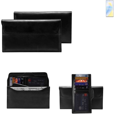 Handy Hülle für Wiko 5G Wallet Case + Cover Handyhülle Tasche schwarz