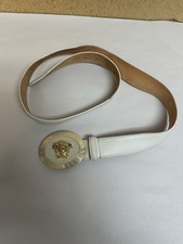 RARE Versace Medusa Oval Buckle Belt White/Gold DCU4949 Size 95/38