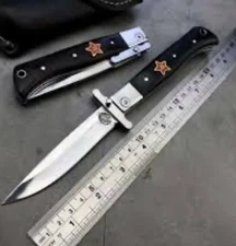 Russian Folding Blade Pocket Knife Finka NKVD KGB Outdoor Camping Hunting Knife