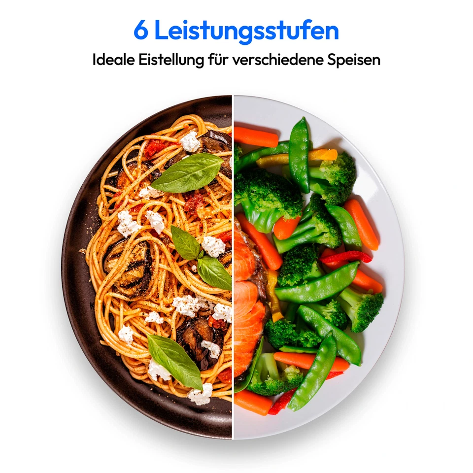 MEDION Mikrowelle 700 Watt 17 Liter Kapazität 6 Mikrowellenstufen schwarz/silber - Bild 3 von 4