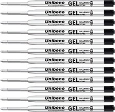 Gel Ink Ballpoint Refills 12 Pack, 0.7Mm Medium Point - Black
