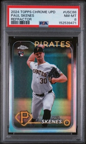 2024 TOPPS CHROME UPDATE #USC88 PAUL SKENES REFRACTOR PSA 8