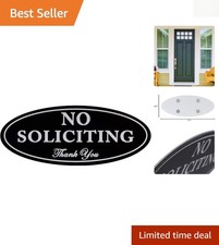 Polite No Soliciting Acrylic Sign with Magnet, 2.8  x 7  , Fade-Resistant Design