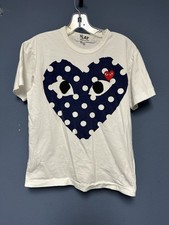 COMME DES GARCONS PLAY POLKA DOT BIG HEART TEE AZ-T234 WOMEN'S SIZE M