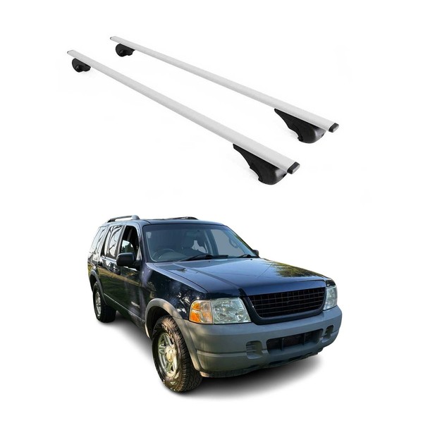 DachträGer GrundtäGer FüR Ford Explorer 2002-2005 75Kg Metall Silber 2 Tlg-image