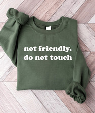 Sarcastic Comfort Sweatshirt, Not Friendly Do Not Touch shirt, Trendy Sarcasm Sh