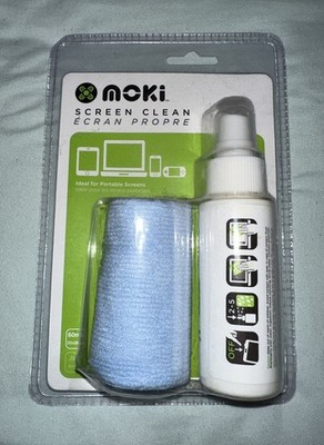 Moki Screen Clean Kit   60ml Spray + Microfiber Cloth   Portable Screen Cleaner 
