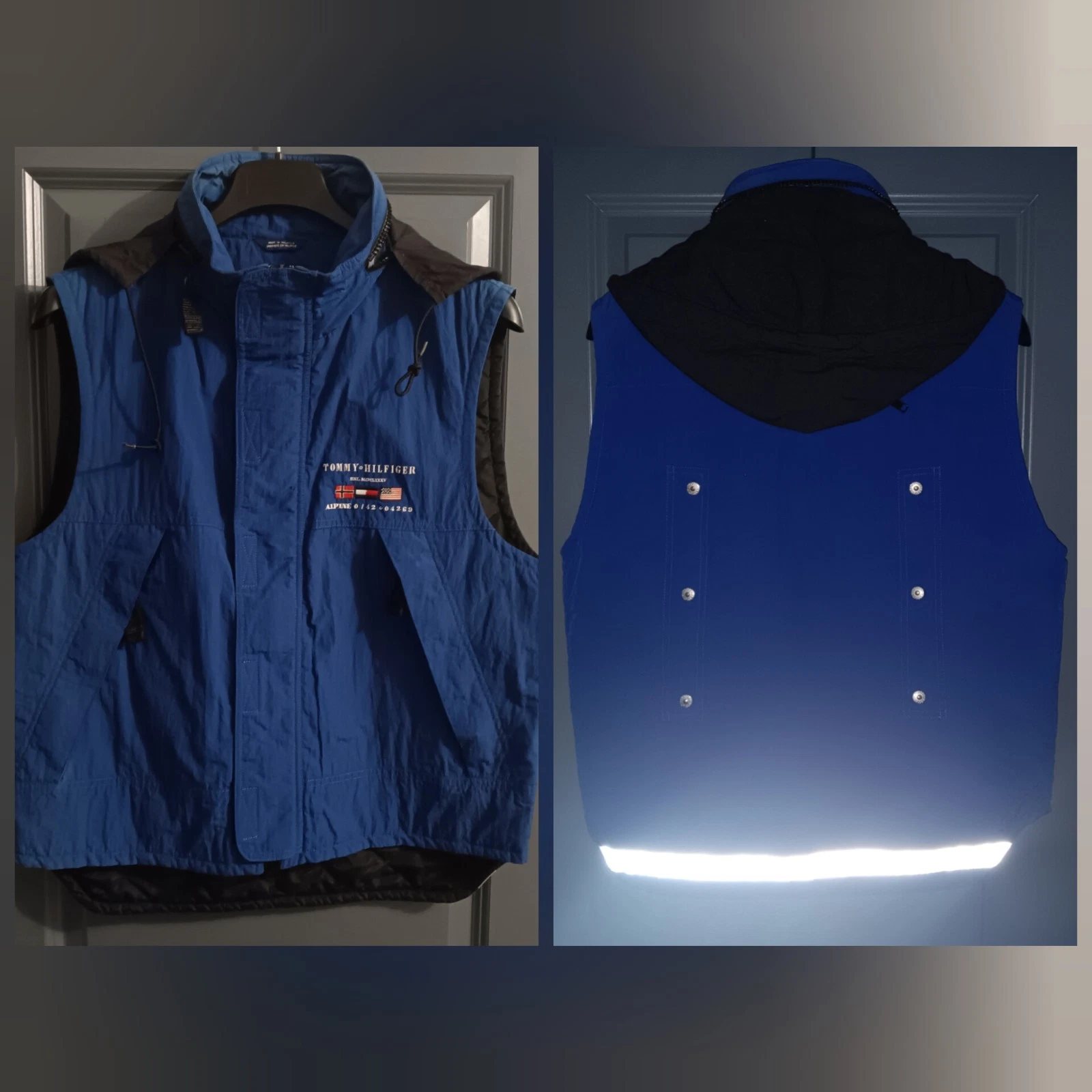 VTG 90s Tommy Hilfiger Athletics Alpine Gear Olympics Outdoors 3M Vest Sz M