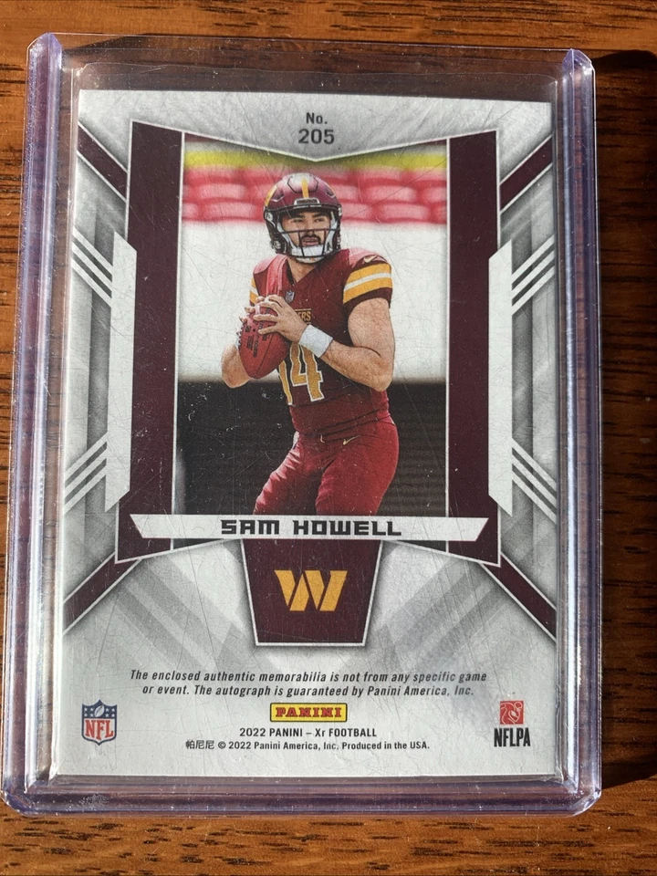 2022 Panini XR Sam Howell RPA Patch Auto /15 Triple Patch Auto RC Commanders - Image 2 of 2