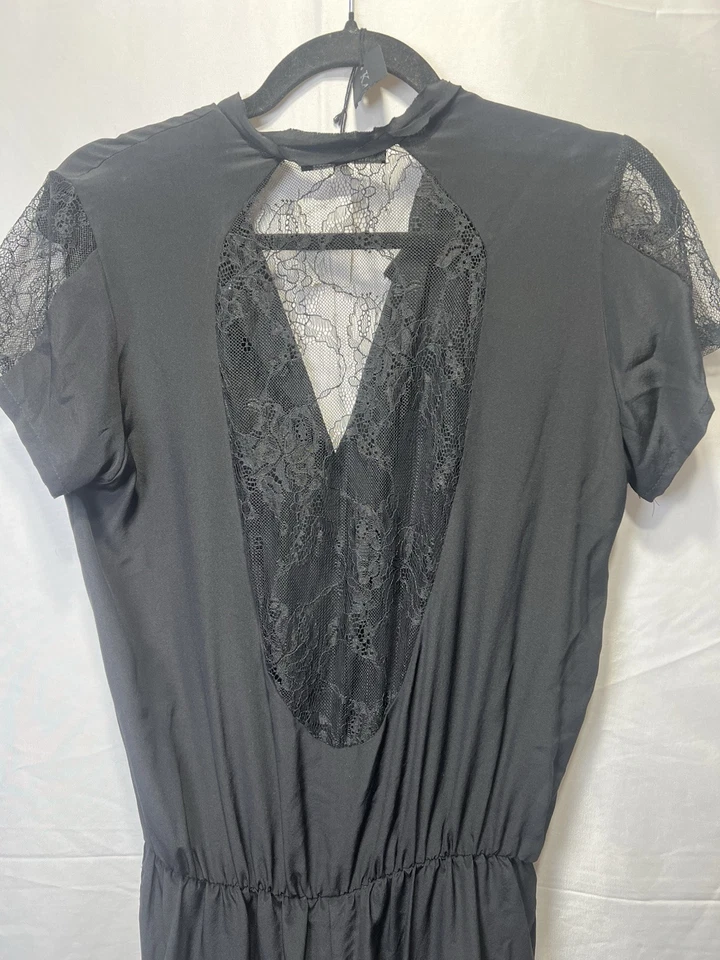 Mameluco Katrina Grimaldi Negro Manga Corta L 100% Seda Encaje Espalda y Mangas Nuevo con Etiquetas Foto 4 de 4