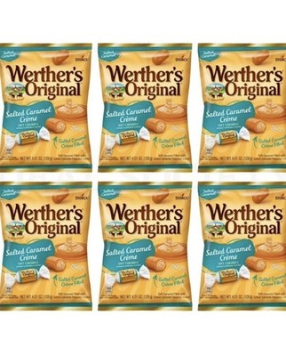 6 Bags STORCK Werther's Original SALTED CARAMEL CREME Soft Caramels ( FREE SHIP