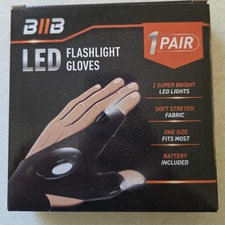 **** NEW LED Flashlight Gloves - Half Finger Outdoor Gloves for Fishing, Camping