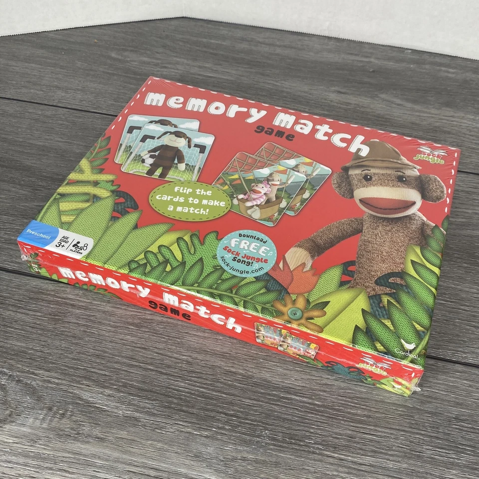 NEW Hard to Find Sock Jungle Memory Match Game Features Sock Monkey - NEW SEALED - Image 3 of 3