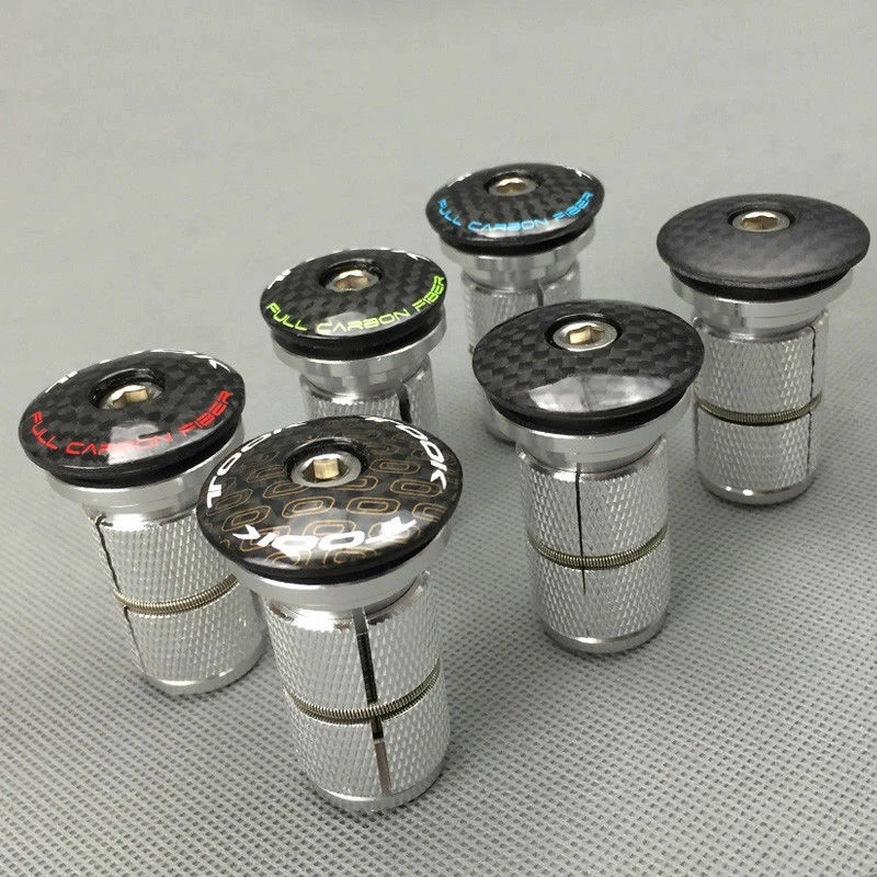 1Set Bike Carbon Headset Stem Top Cap+Expander Plug/Compressor for 1-1/8” Fork - Image 2 of 4