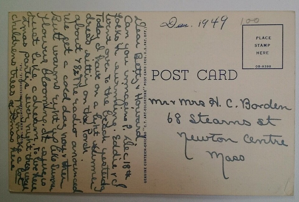 Postcard Train RARE 1946 Terminal Station Jacksonville Florida Cars eBay