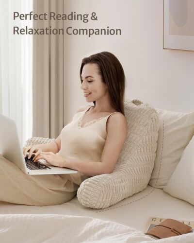 Reading Pillow, Stylish Bed Pillow with Shredded Memory Foam for Adult Children - Picture 9 of 28