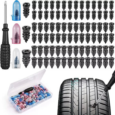 85x Tyre Repair Kit Screw Rubber Nails with Screwdriver Car