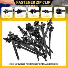 100pcs Set Nylon Car Line Cable Tie Holder Cable Bundled Bands 7" 6.8" 5.5" 3"in