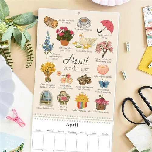 2025 Bucket List Calendar, 12 Months Schedule Planner With To-do List Calendar+ - Picture 2 of 15