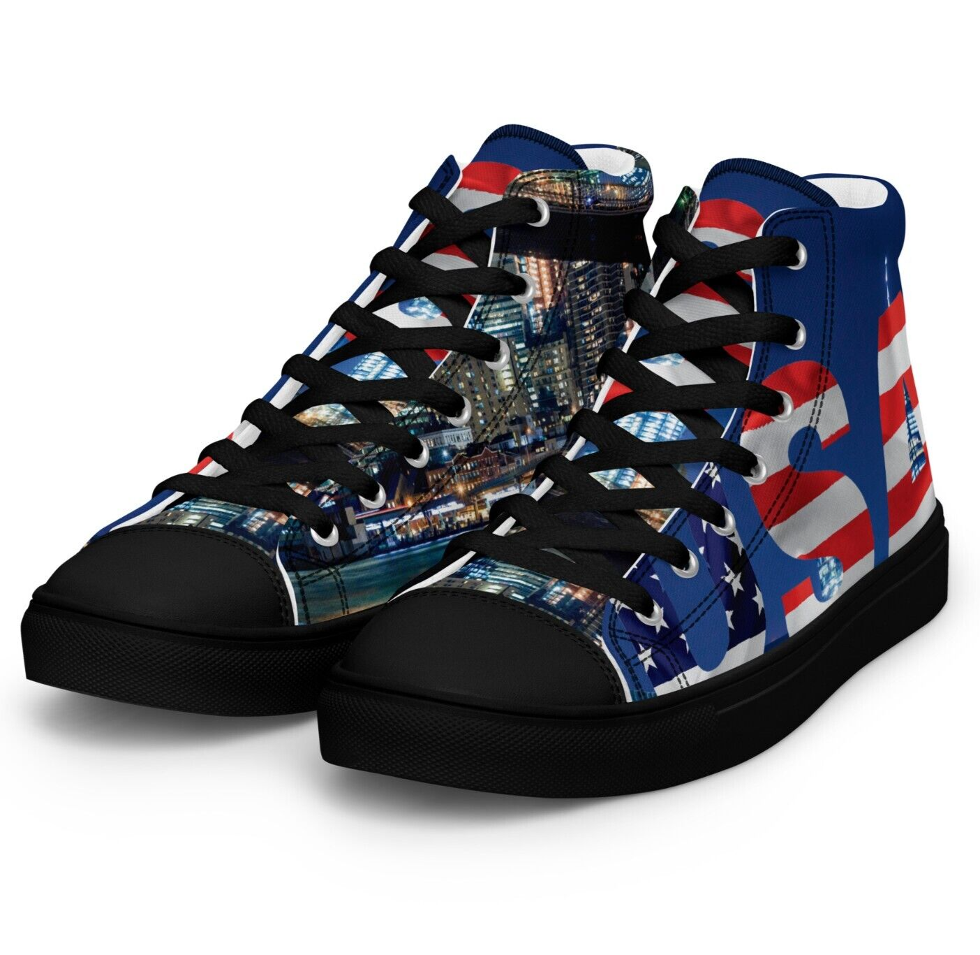 UVelsi USA Edition Sneakers Men Shoes High Top Canvas