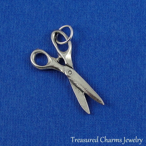 Silver Scissors Hairdresser Salon Charm Pendant for Beauty Professionals-image