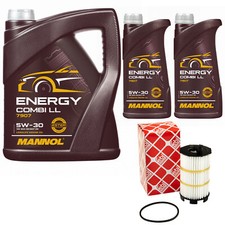 Motoröl Set MANNOL 5W-30 API SN 7 Liter + Ölfilter für Audi A6 Avant RS6 580 PS