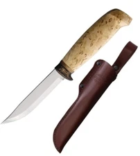Marttiini Lynx Fixed Knife 4.25" X46Cr13 Steel Blade Curly Birch Handle Guard