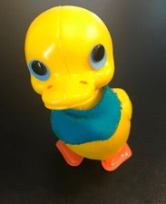 Rare Modern Toys Japan Plastic Wind Up Duck with Handkerchief
