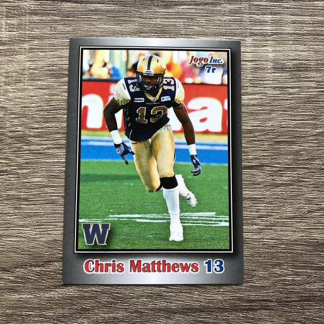 Chris Matthews 2012 Jogo CFL Rookie Seattle Seahawks Blue Bombers RARE
