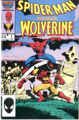 Spider-Man vs Wolverine  # 1   NEAR MINT-   Feb. 1987   Death of Ned Leeds (old