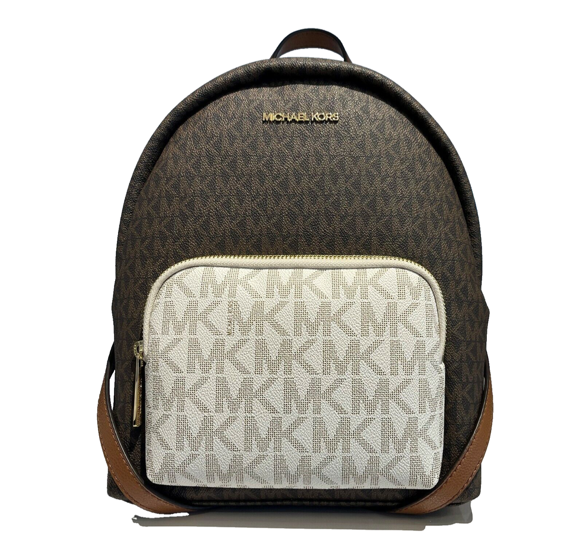 Michael Kors Erin Medium Backpack PVC Leather MK Signature Vanilla