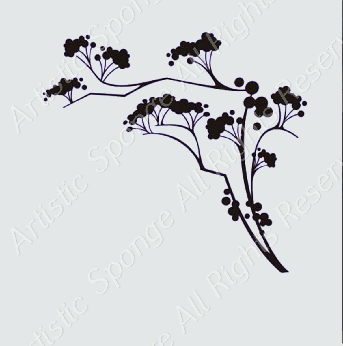 CHERRY BLOSSOM TREE BUDS Reusable Stencil A3 A4 A5 ORIENTAL