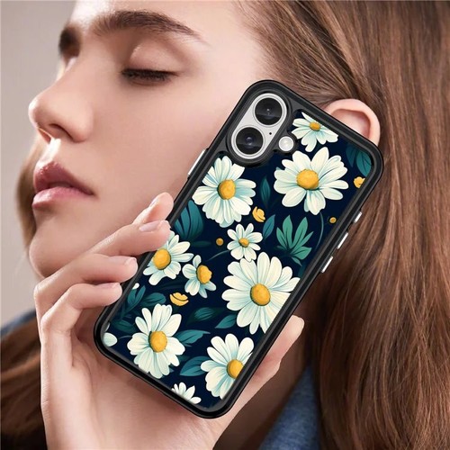 For iPhone SE4 16E 12 13 14 15 16 Pro Max Field Case pretty daisy flowers nature - Picture 15 of 25