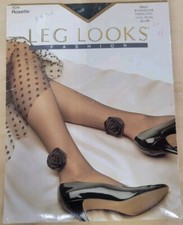 Vintage 80's Leg Looks Rosette Pantyhose Size Small