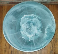 Nashi Home "Aqua Swirl" XL Serving Bowl 23" Dia x 5.9" Tall Contemporary Coastal