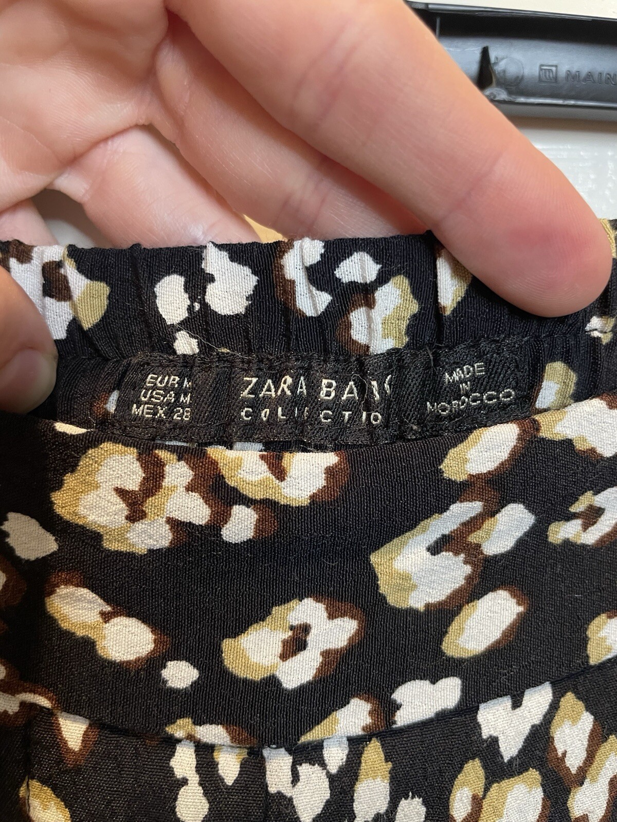 ZARA Basic Collection Size Medium Black Leopard C… - image 6